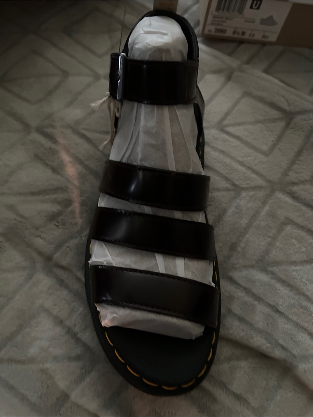 Dr. Martens Black Leather Gladiator Sandals